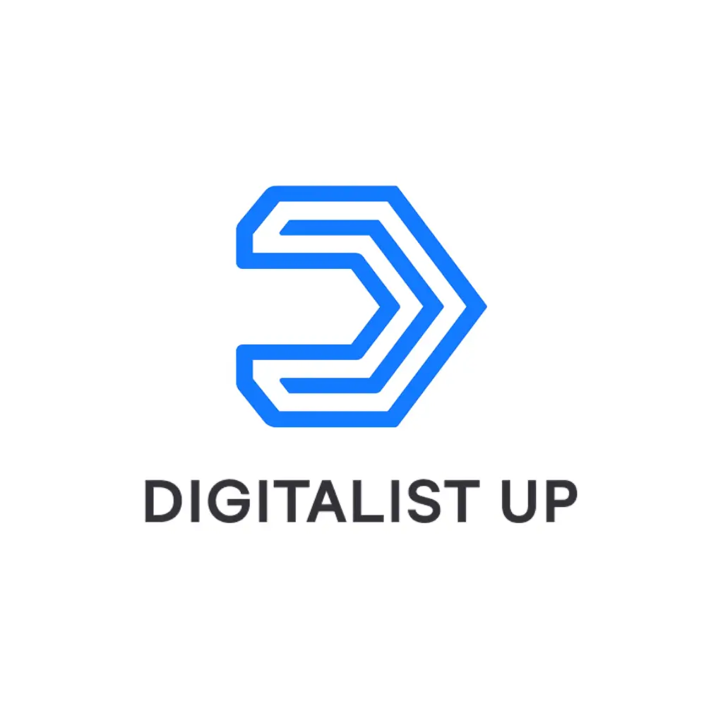 dijitalist up mavi ikon ve marka adı olan logo